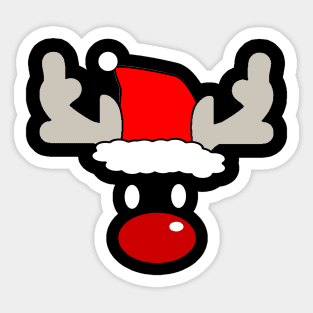 Santa Rudolph the Red Nose Reindeer (Dark) Sticker